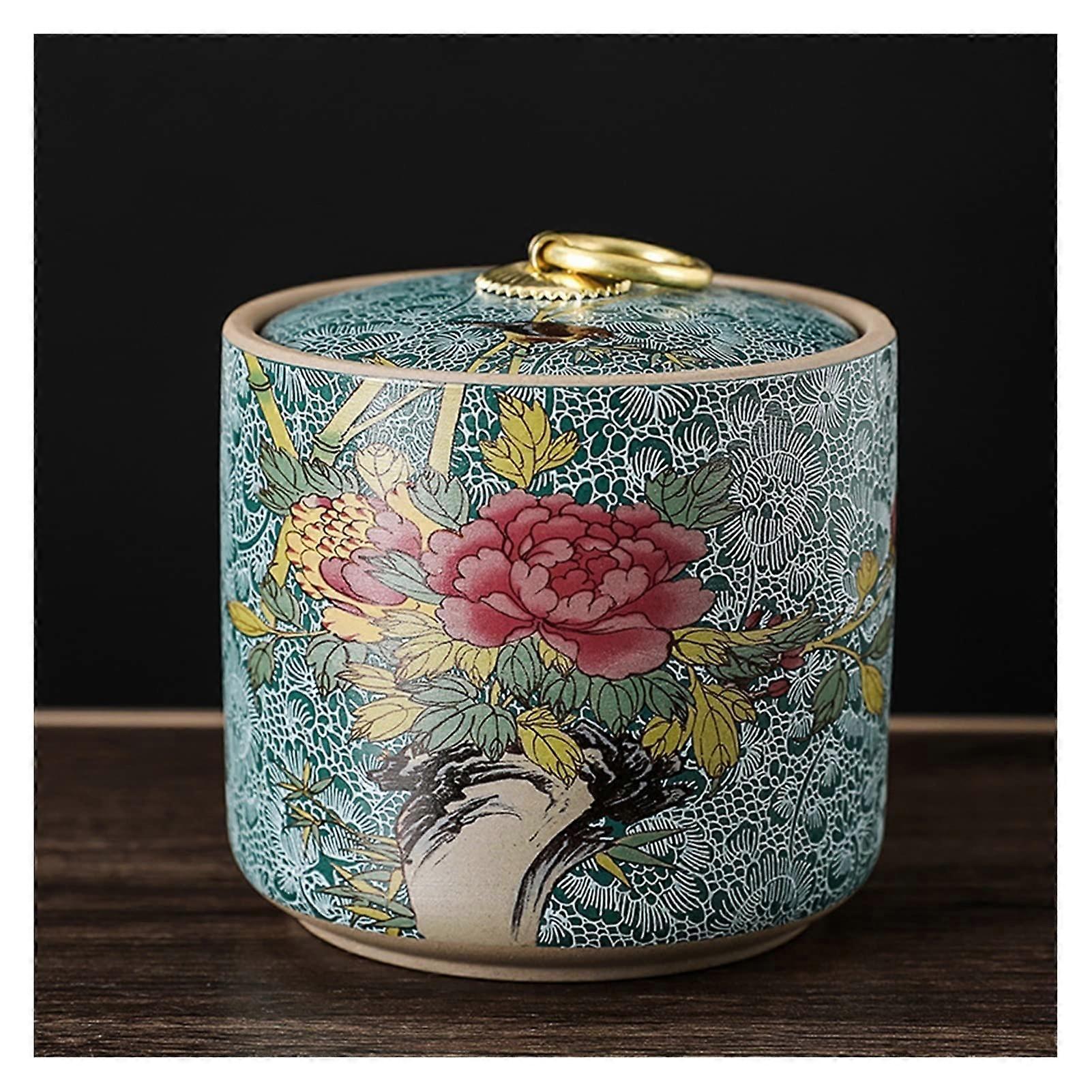 Tea Cans Model B Enamel Ceramic Small Sealed Storage Container For Black Tea And Green Tea