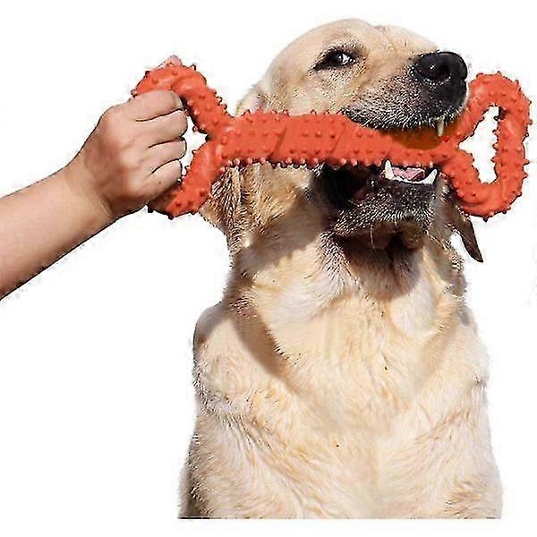 Durable dog chew toys 13 inch bone-shaped puppy chew toy with convex design Strong tug toy for aggressive chewers Medium and large dogs Teeth cleaning