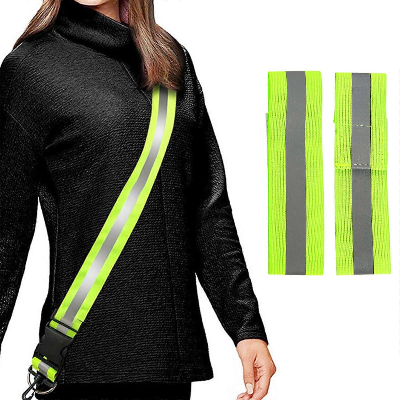Reflective Sashes for Walking at Night, High Visibility Reflective Belt Adjustable Elastic Running Reflective Waist Belt Multicolor