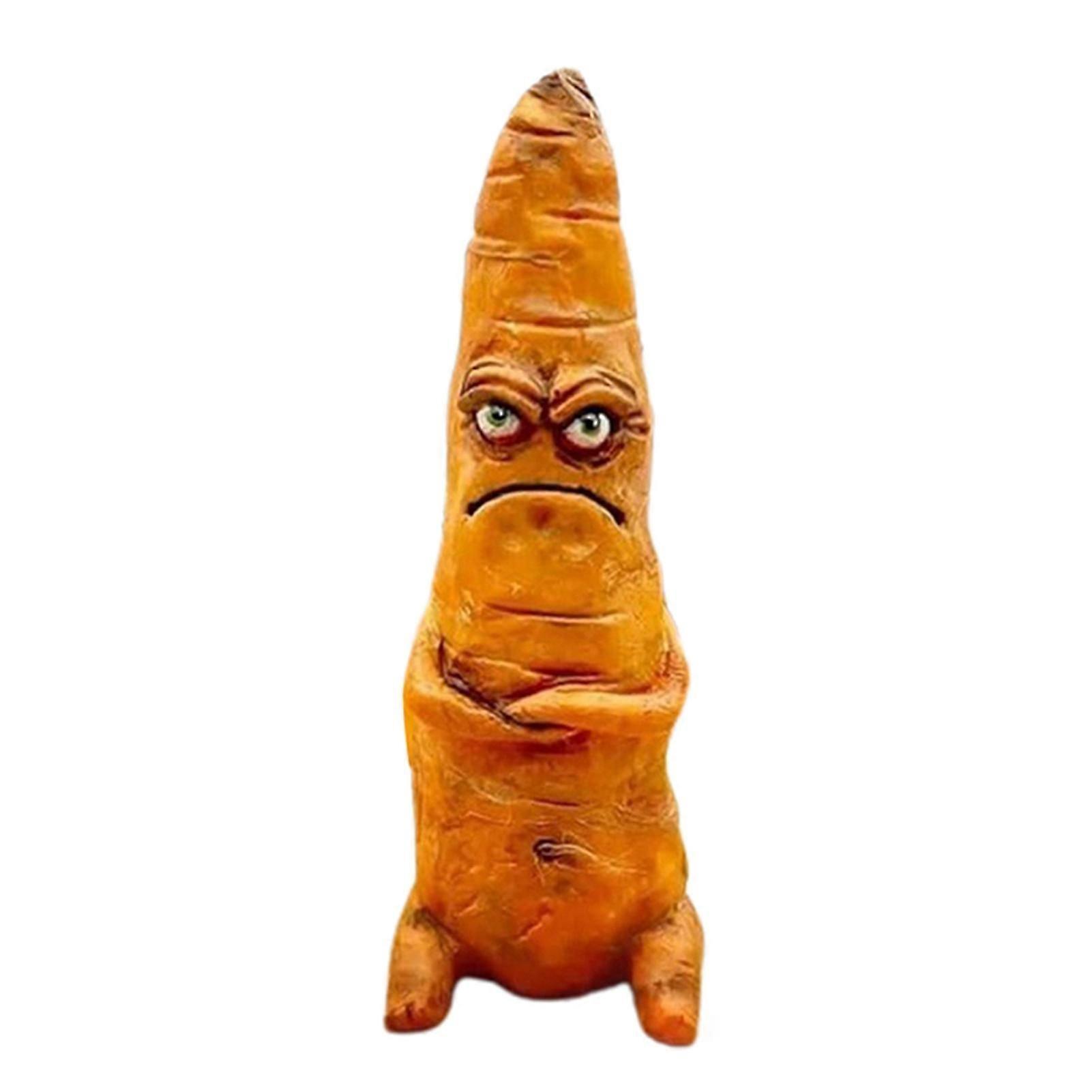 Whimsical Handmade Carrot Statue Funny Home Decor for Desktop & Shelf