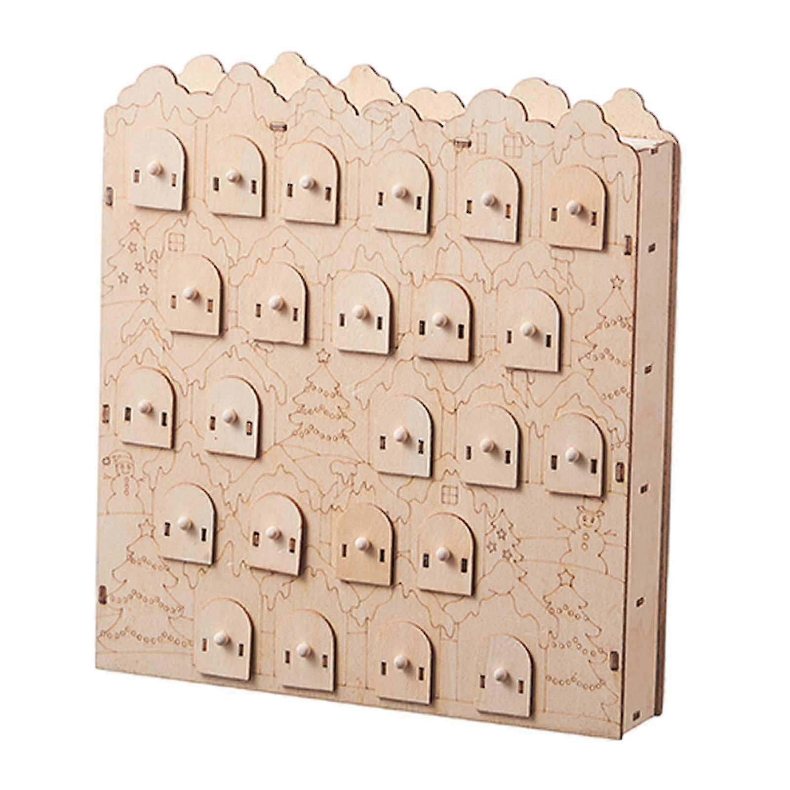 Festive Advent Calendar for Christmas Wooden Display