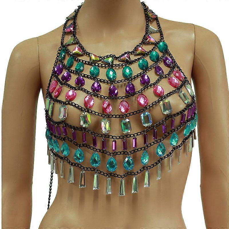 Classic Multi-layer Chain Necklace Bikini Women Beaded Body Chain Top Beach Jewelry
