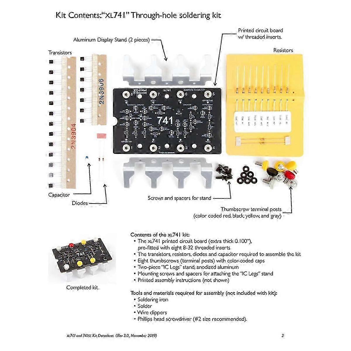 741 Learning Kit for Operational Amplifier Principles Transistor, Fabrication, Chip, and Analog Circuit Components hwy
