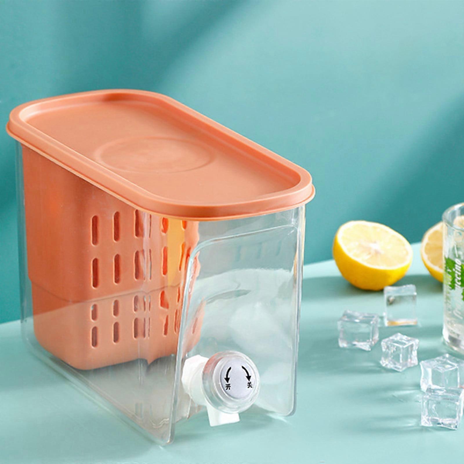 3.6L Cold Kettle with Faucet, Large Capacity Fruit Dispenser for Refrigerator, Compatible with Kiplyki, Lemonade Bucket with Top & Spigot