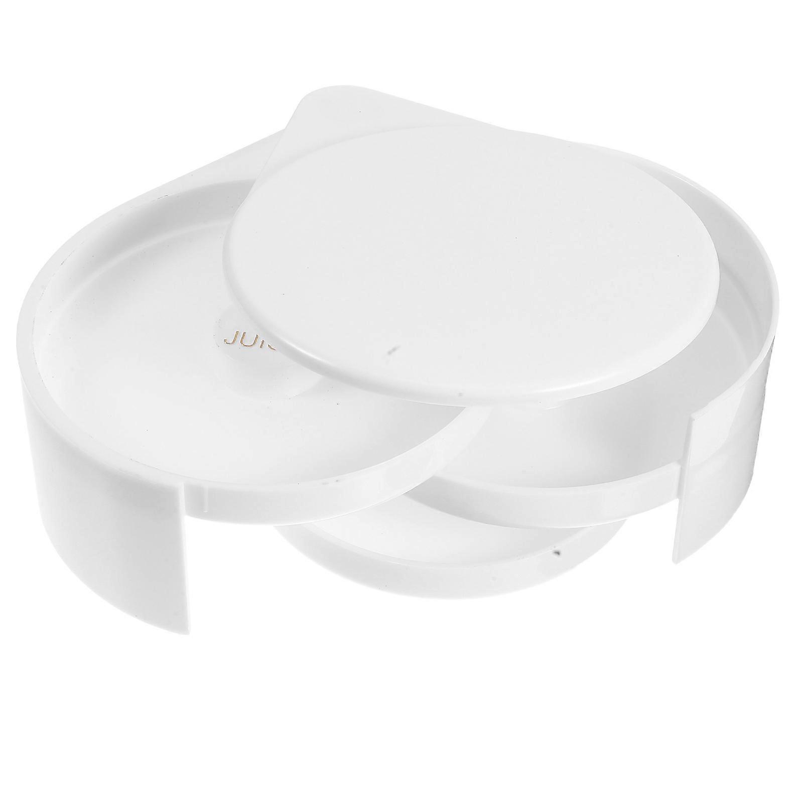 Margarita Salt Box 3-Tier Rotating Trays For Bartenders With Multi-Layer Separation White 1Pack