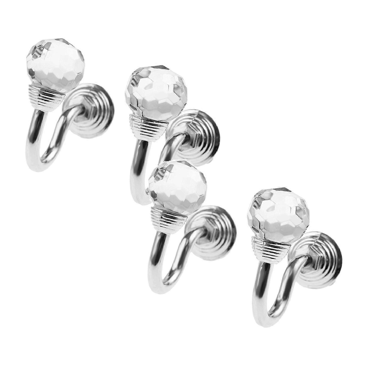 Xubond Tools, For Designer Crystal Curtains x And Hooks Back Fabric 2 Tie Home Decor Shower Curtain Hooks, Silver, Hooks For Hanging