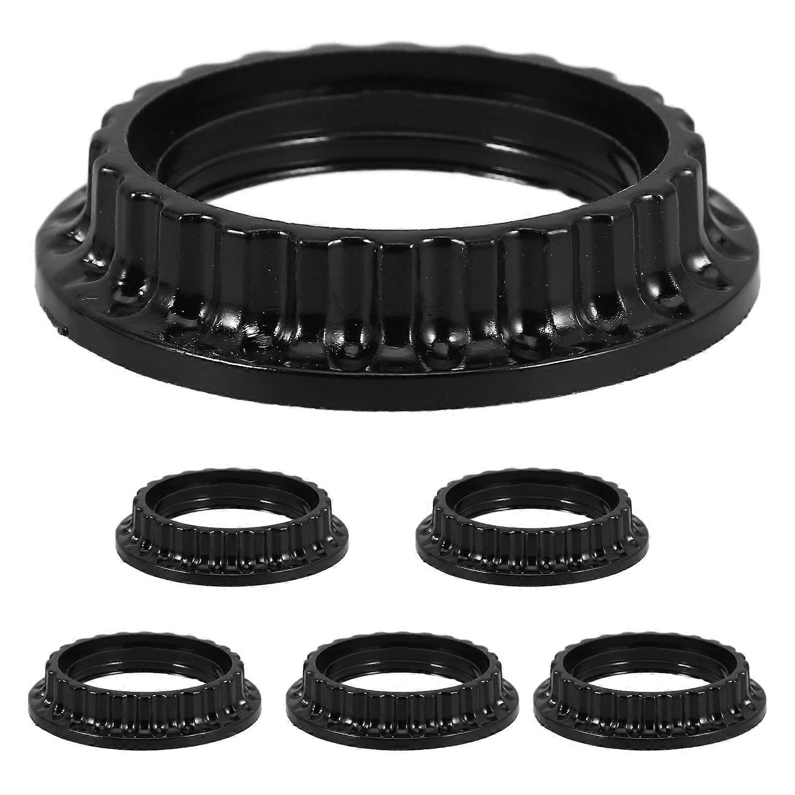 Socket Shade Ring for E26 Lamp Holder Collar 6Pcs Black ABS Material