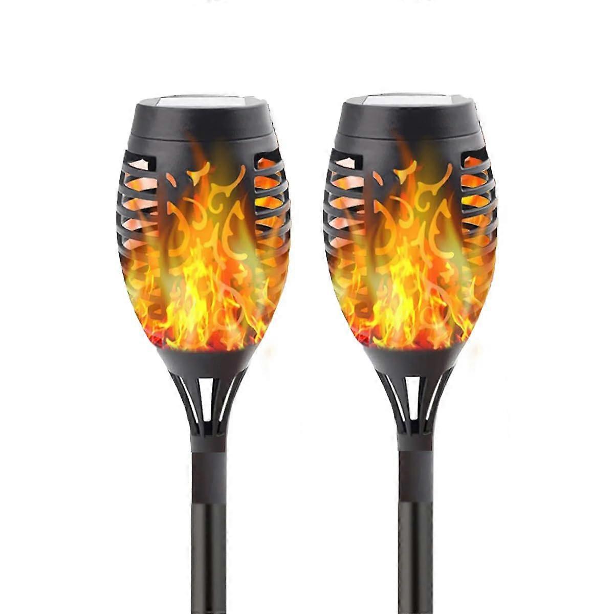 Solar Flame Torch Light  Waterproof Flickering LED for Garden Patio Yard Pathway, 2 Pack