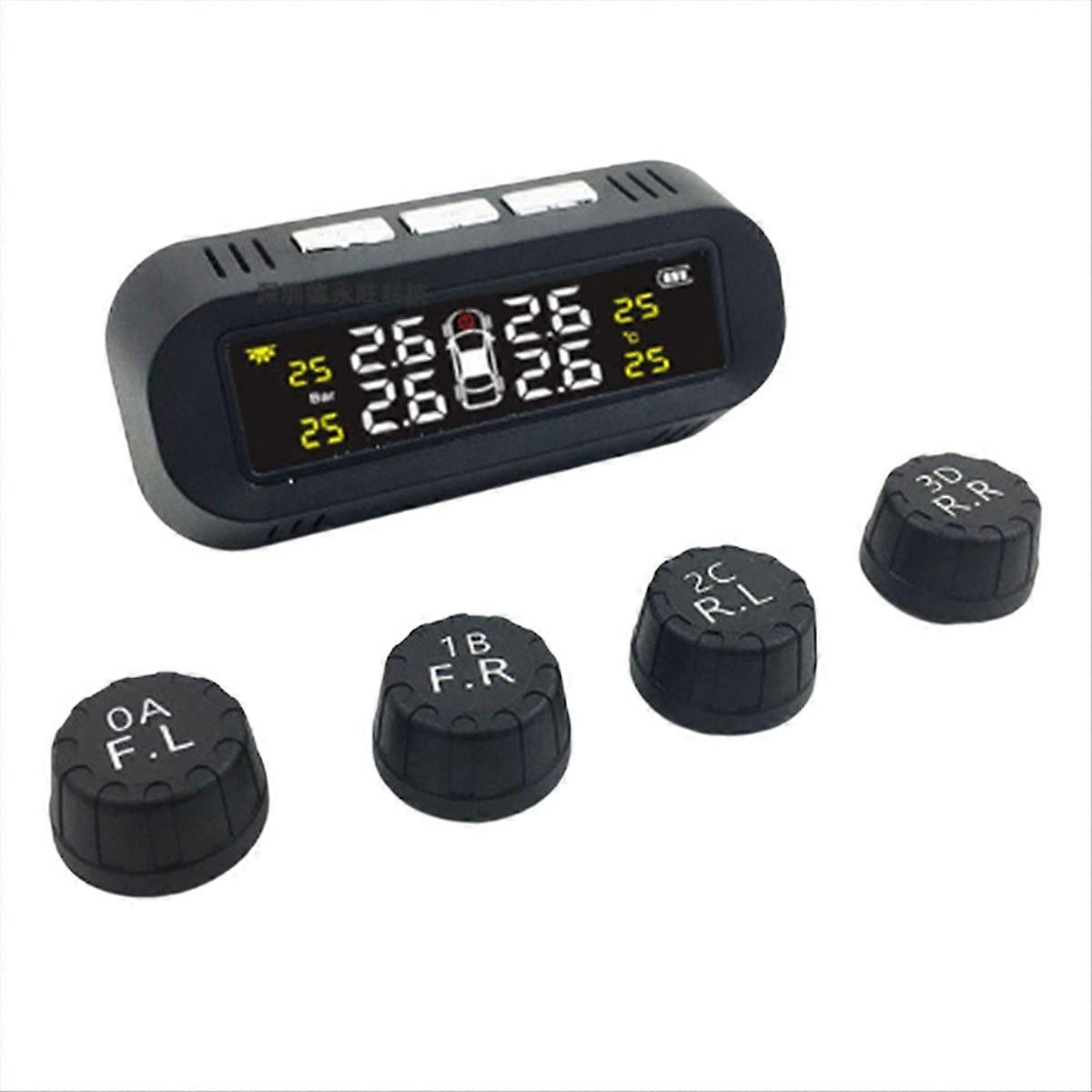 Solar Tire Pressure Monitoring System Temperature Warning Fuel Save