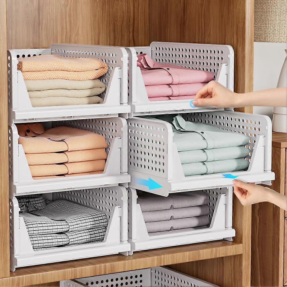 Stackable Wardrobe Storage Box Multi-Function Foldable Suitable for Wardrobe Storage Clothing Drawer Storage Box