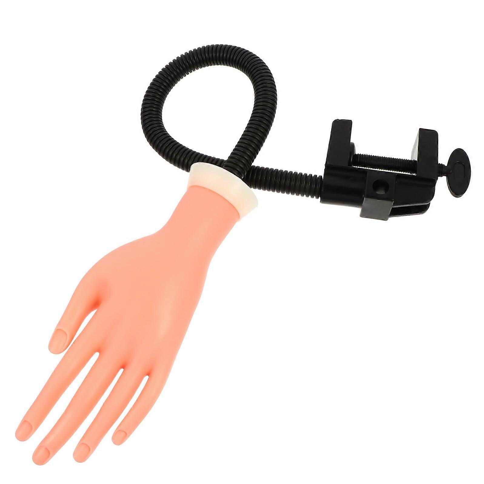 Nail Practice Hand Mannequin with Movable Joints and False Nails for Acrylic Gel Training Beginners
