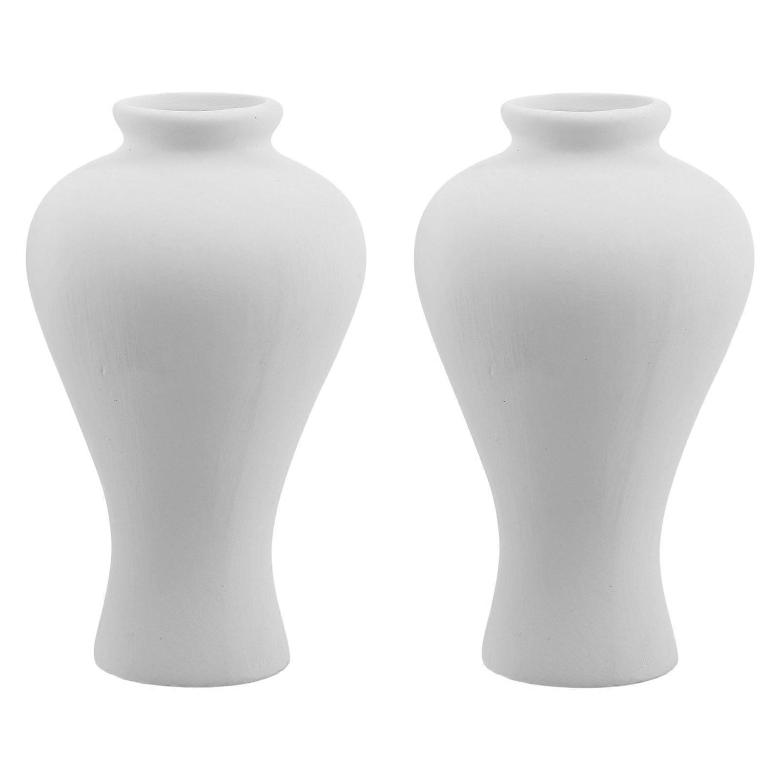 White Ceramic Bud Vase for Creative DIY Family Bonding 2Pcs Set