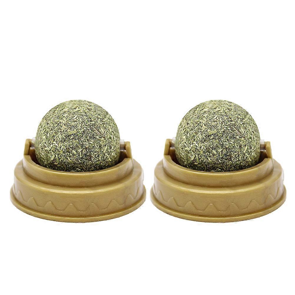 Catnip Edible Cat Licking Ball for 2Pcs Snack