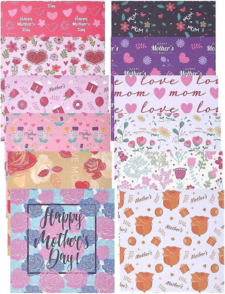 12Pcs Scrapbook Paper 150x150x0.1mm Multicolored Square Decorative Heart Pattern Floral Cardstock Crafting Card Making Photo Album Gift Wrapping Suppl