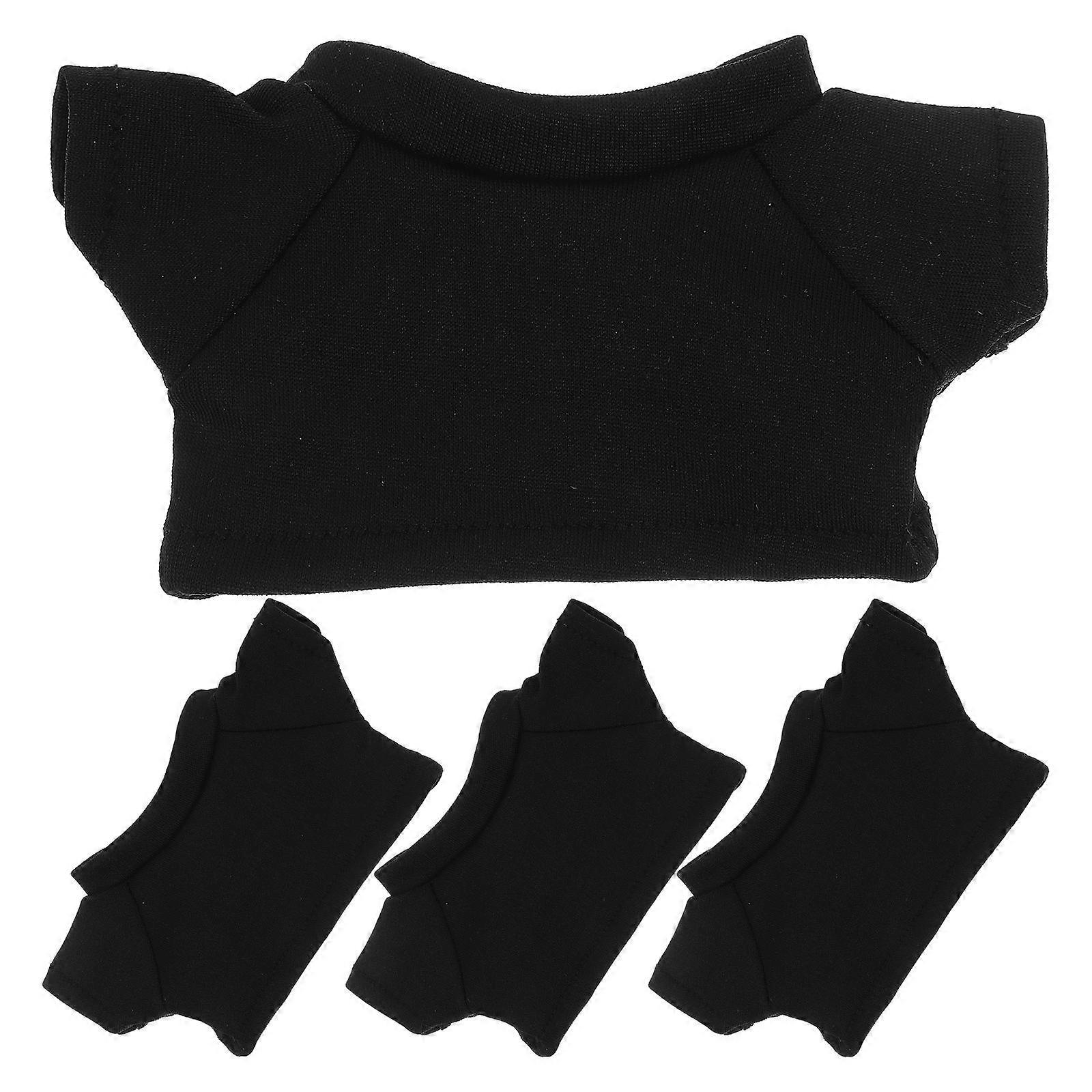 Black Bear Shirt for Dolls Basic Bear Tee Shirt 4Pcs for Toy Use