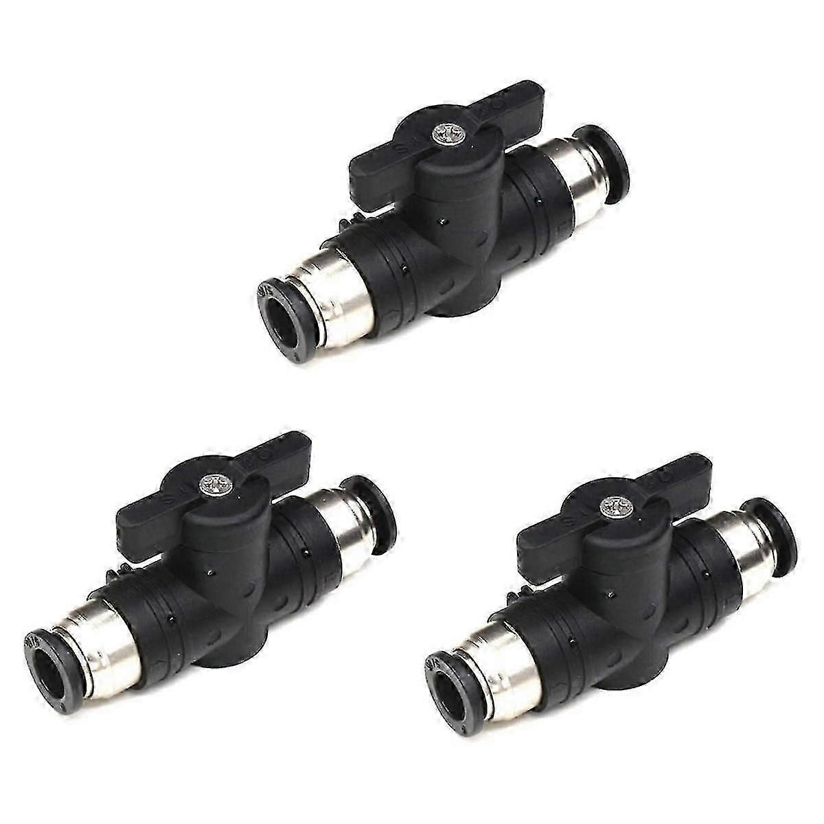 10mm Push Connect Valve Ball Valve 10mm Air Flow Control Valve Quick Connect Valve Tube Fittings 3Black  A-S Edition 1212