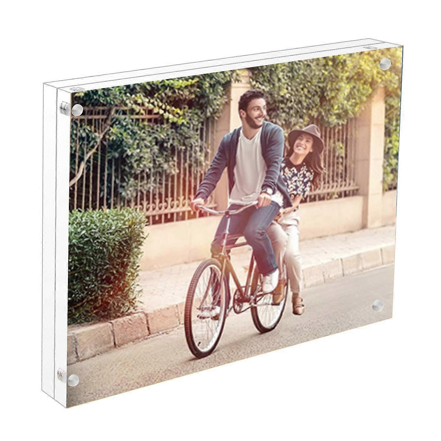 Acrylic Picture Frame 4x6 Clear GiftReady Packaging Floating Photo Effect for Desk Display