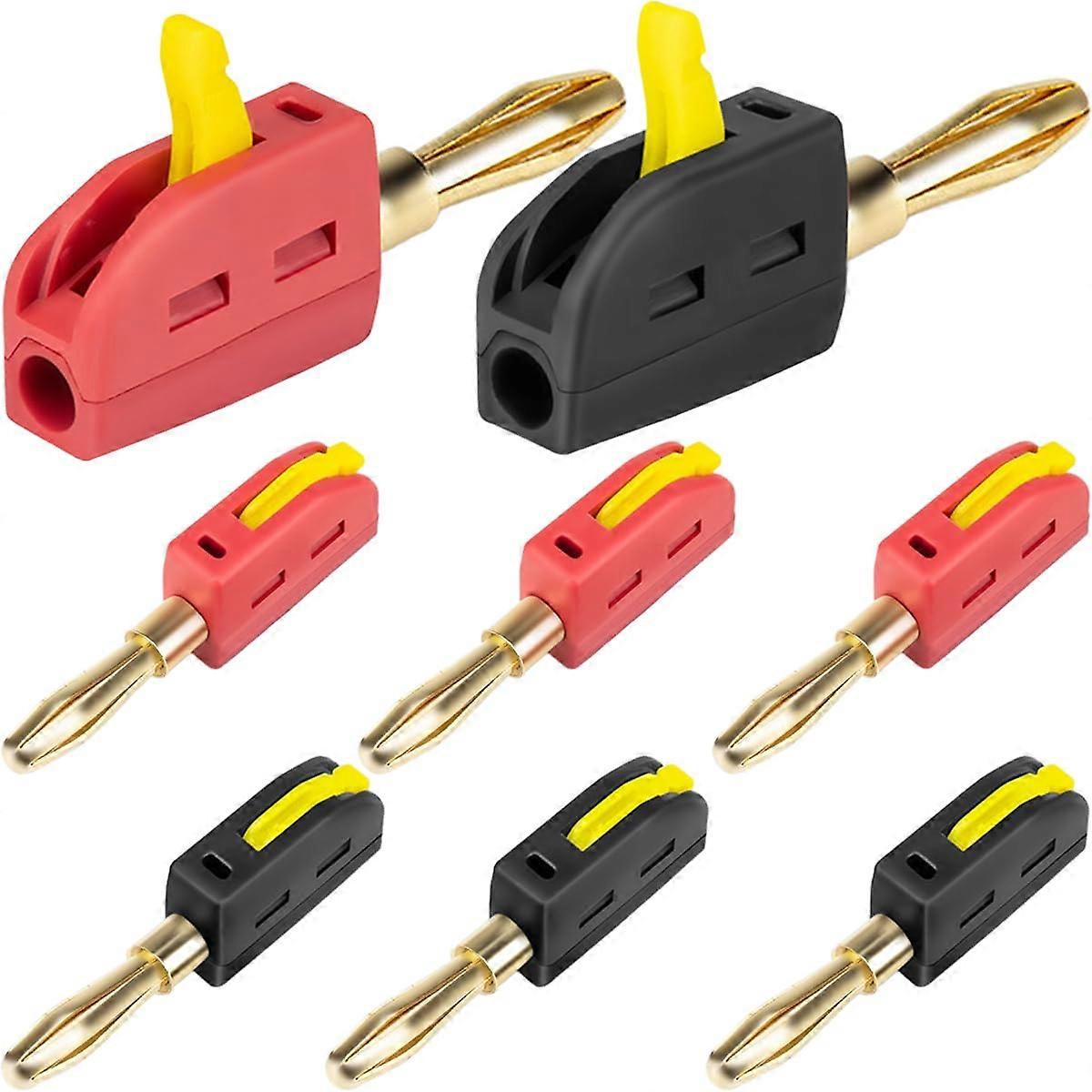4mm Current Solderless QuickConnect, 12 Pcs, 32A Speaker Connector For Industrial Testing, 2 Colors