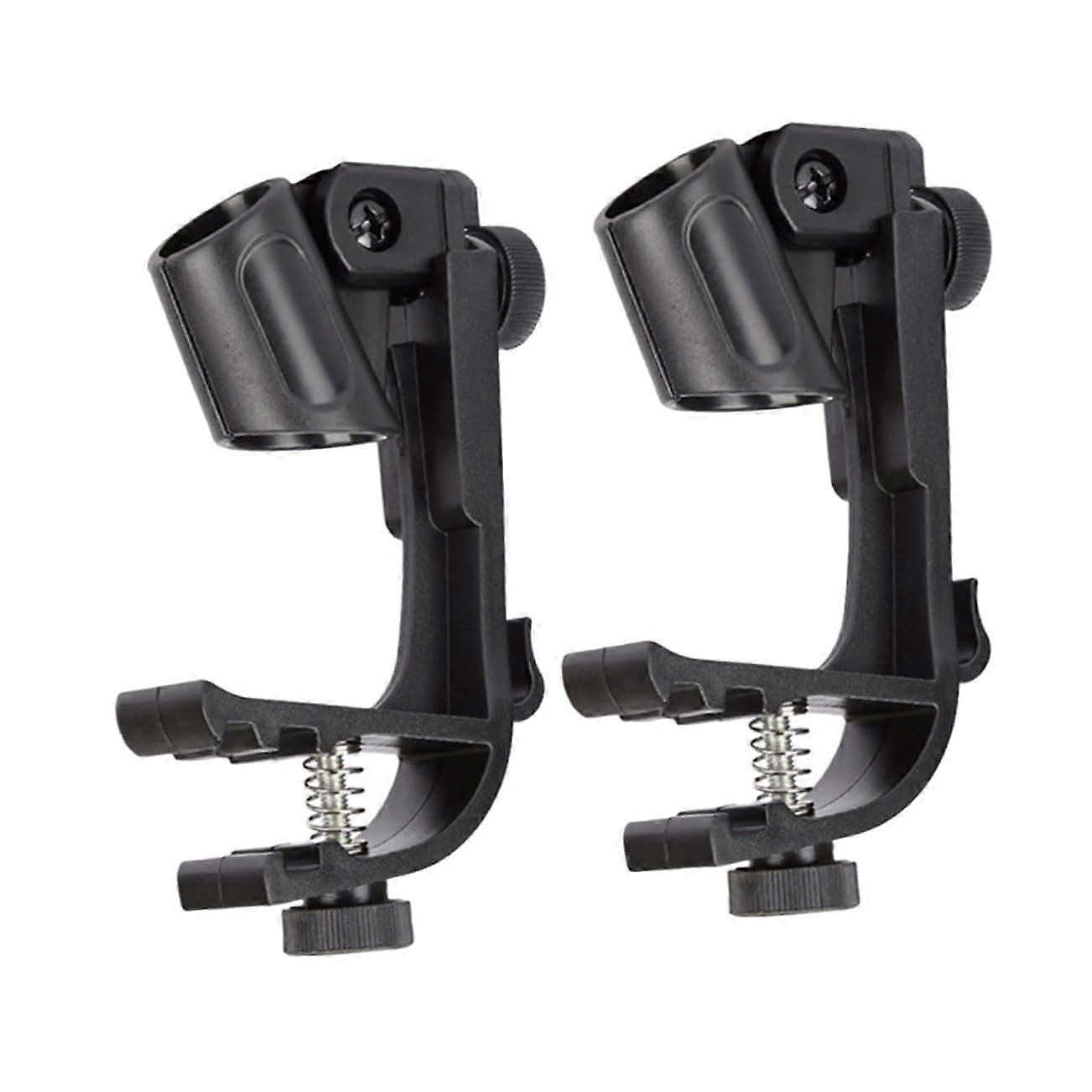 Microphone Clamp Holder Two Pack for Drums Drum Mic Clips Smooth Surface Easy to Install Stage Use