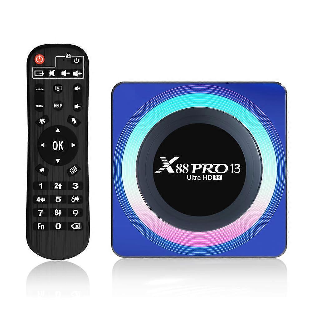 Android 13.0 TV Box Pro 13 Acrylic, 4GB RAM 64GB ROM, RK3528 QuadCore, 8K HDR10 WiFi6 BT5.0 USB 3.0 Smart Player