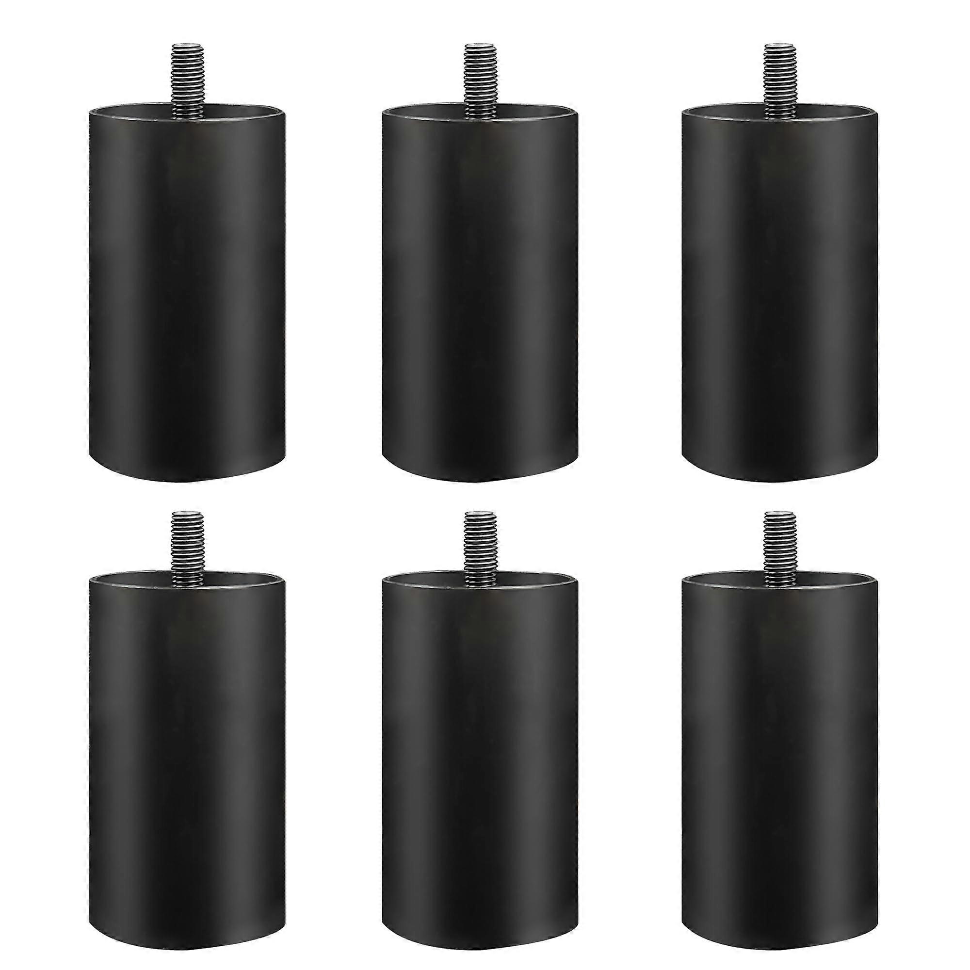 6pcs 3.4 Inch Adjustable Bed Frame Legs with NonSlip Base, M10 Metal Replacement for Extra Height