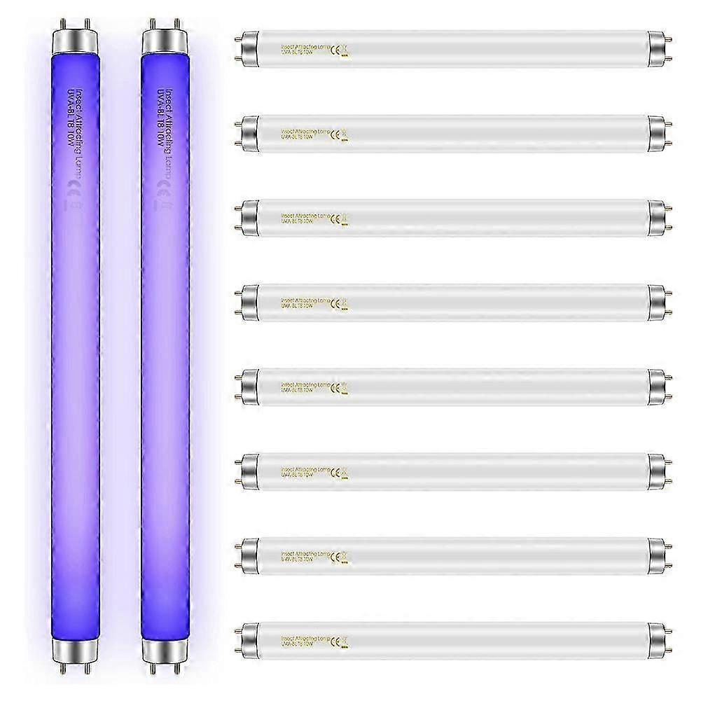 10 Pack Bug Zapper Replacement Light Bulbs 10W for 20W Indoor Bug Zapper, BL T8 F10W 13Inch Light Tube for Aspectek,Liba
