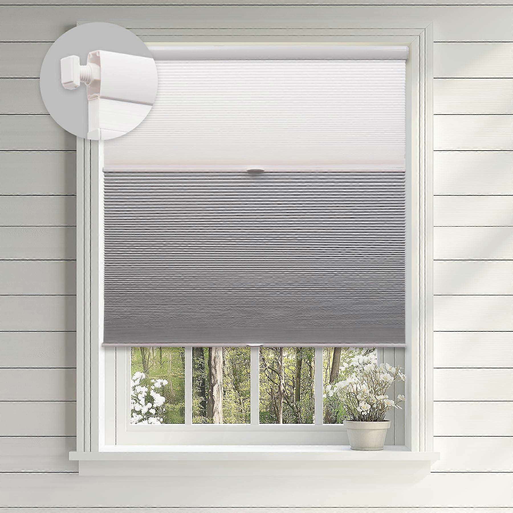 Day and Night Cellular Shades Cordless NoDrill Blackout and Light Filtering Thermal Insulated Window Blinds for Home and Office White 35x60