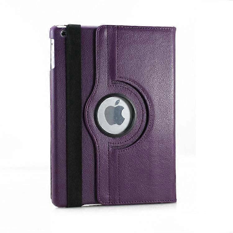 Stylish Case For Ipad Mini7/mini6 Purple Lychee Texture Rotating Leather