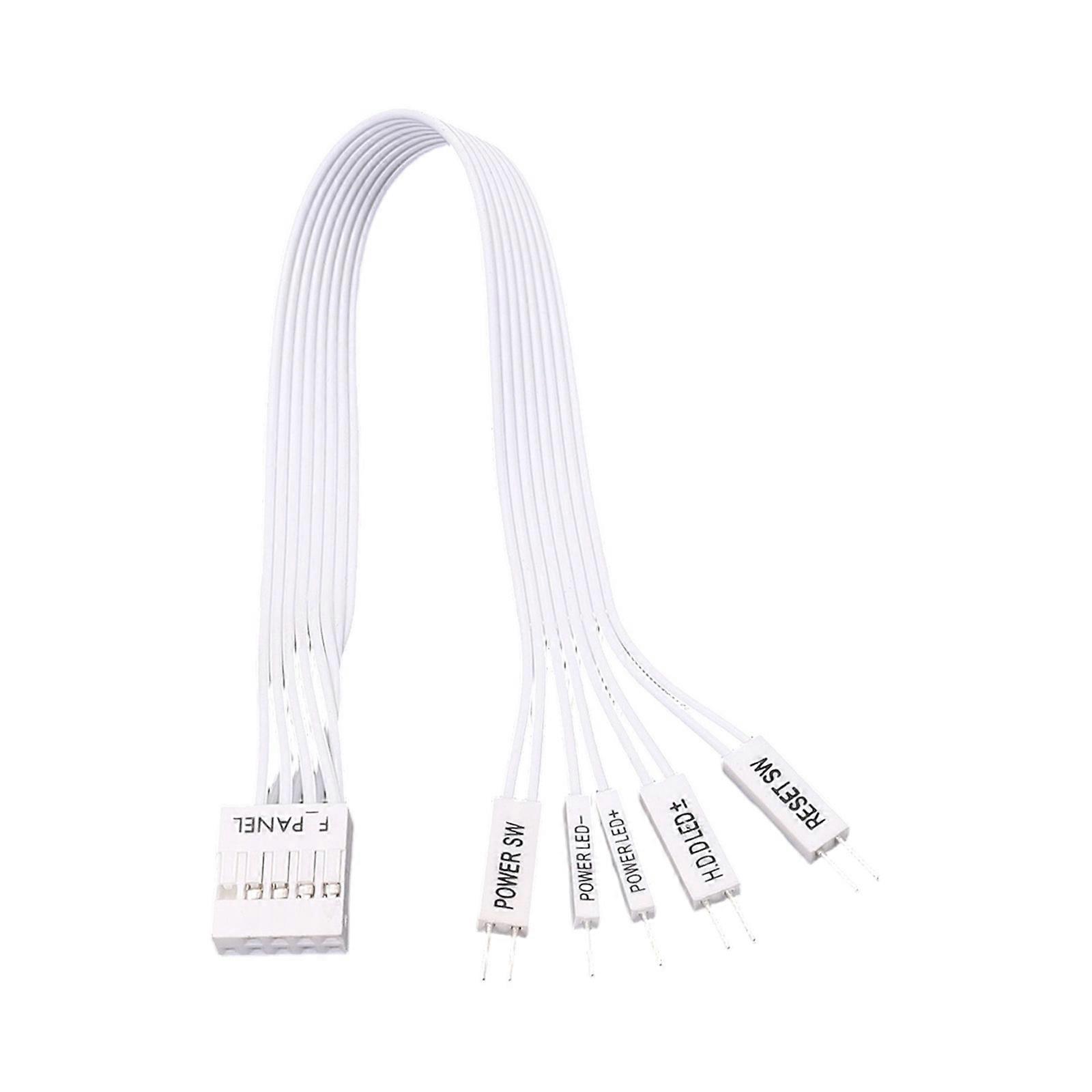 Computer Power Switching F Panel to 2PIN Power Reset Extension Cord Motherboard Conversion Cable for Computer  White