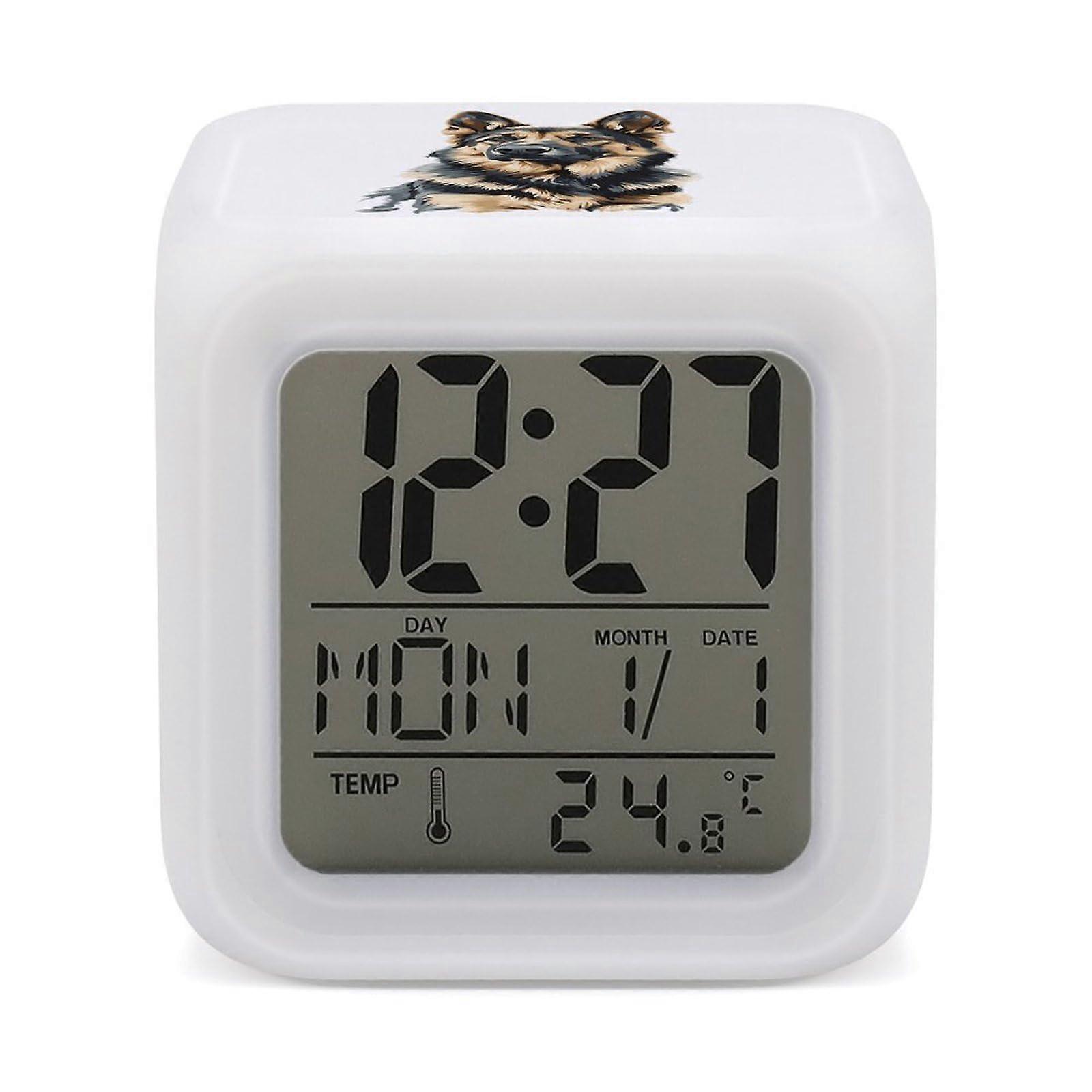 LED Digital Alarm Clock with 7Color Night Light and Date Display for Bedroom or Home Decor
