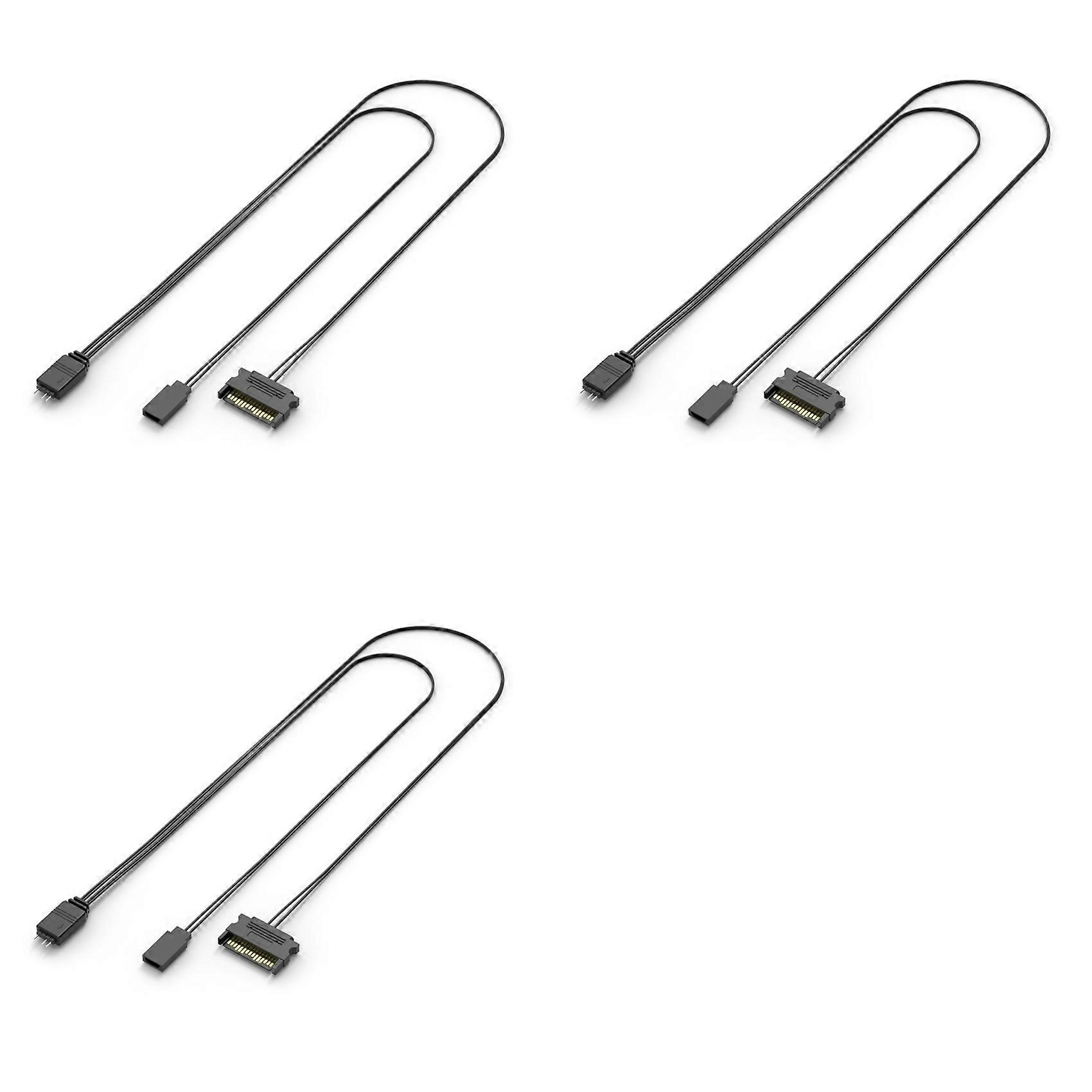 3X Computer ARGB Controller PC Case RESET Control Sata to ARGB Reset Power Cable PC 5V 3Pin Lighting Controller Black