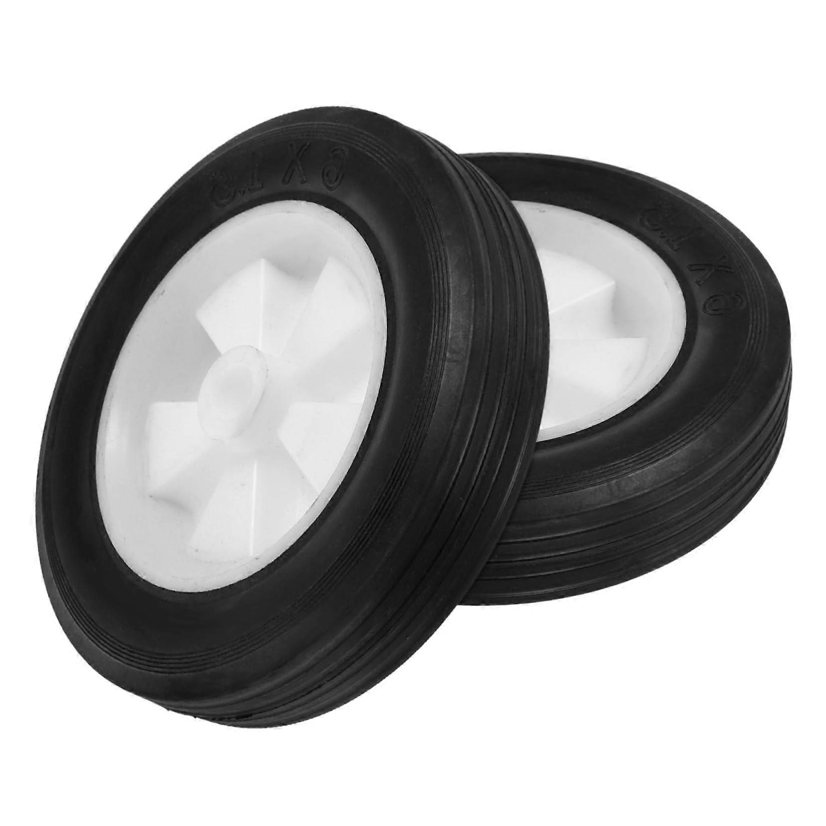 2pcs Solid Rubber Lawn Mower Wheels Replacement for Push Mowers Easy Install and Stable Control