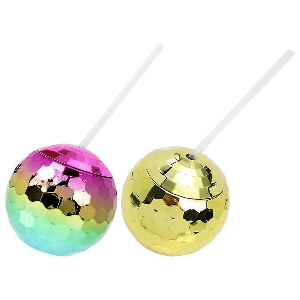 Household Use with Straw 2Pcs Decorative Cups