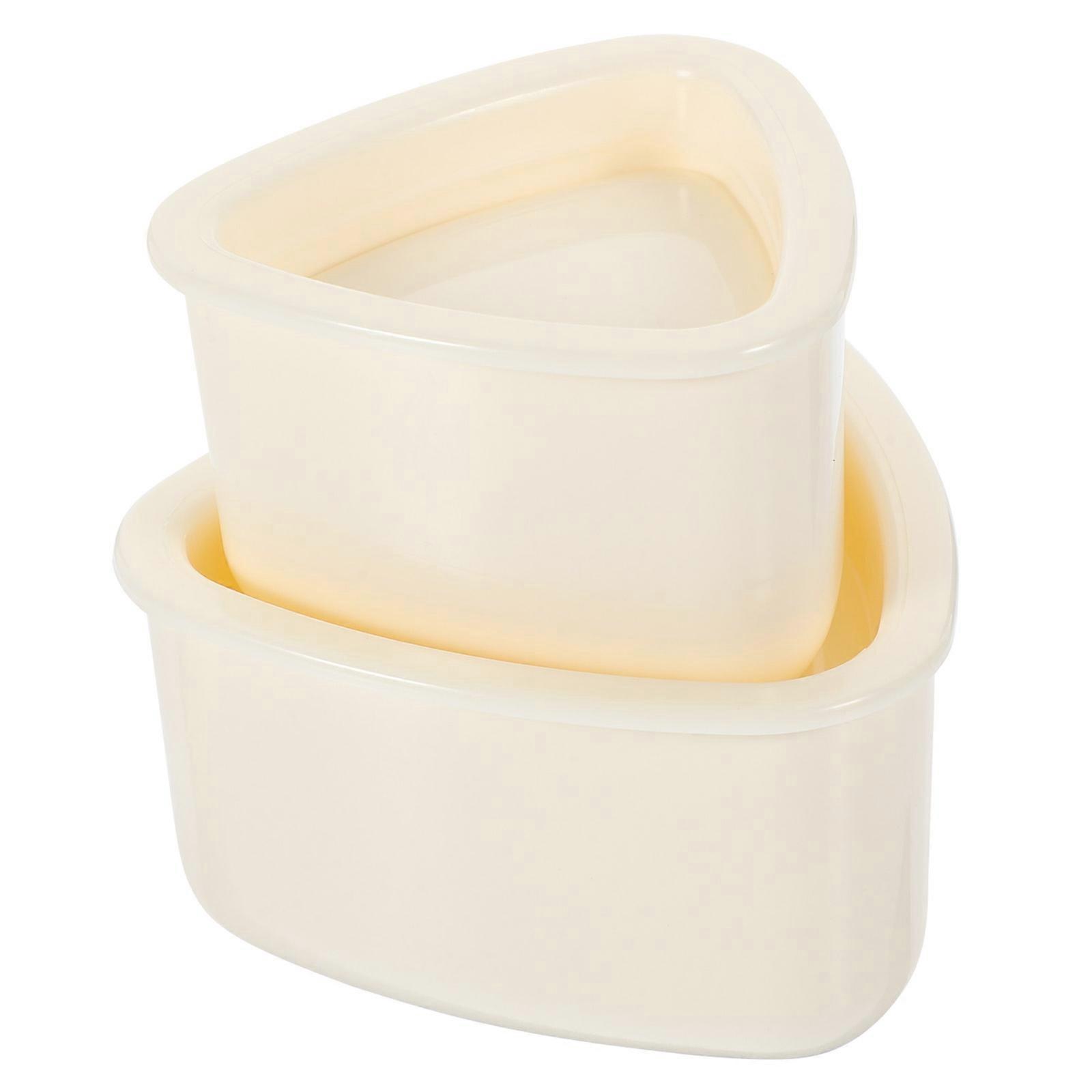 Onigiri Mold Triangle Rice Ball Mold for Kitchen Use 2Pcs Beige PP