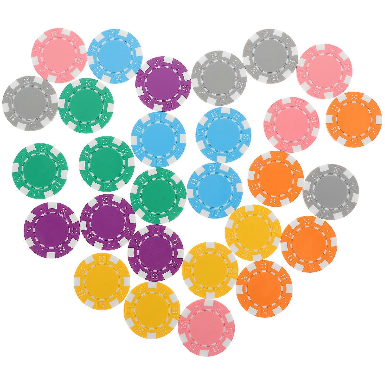 Poker Chips Game Counting Colored Plastic Chips for Poker 28Pcs Set