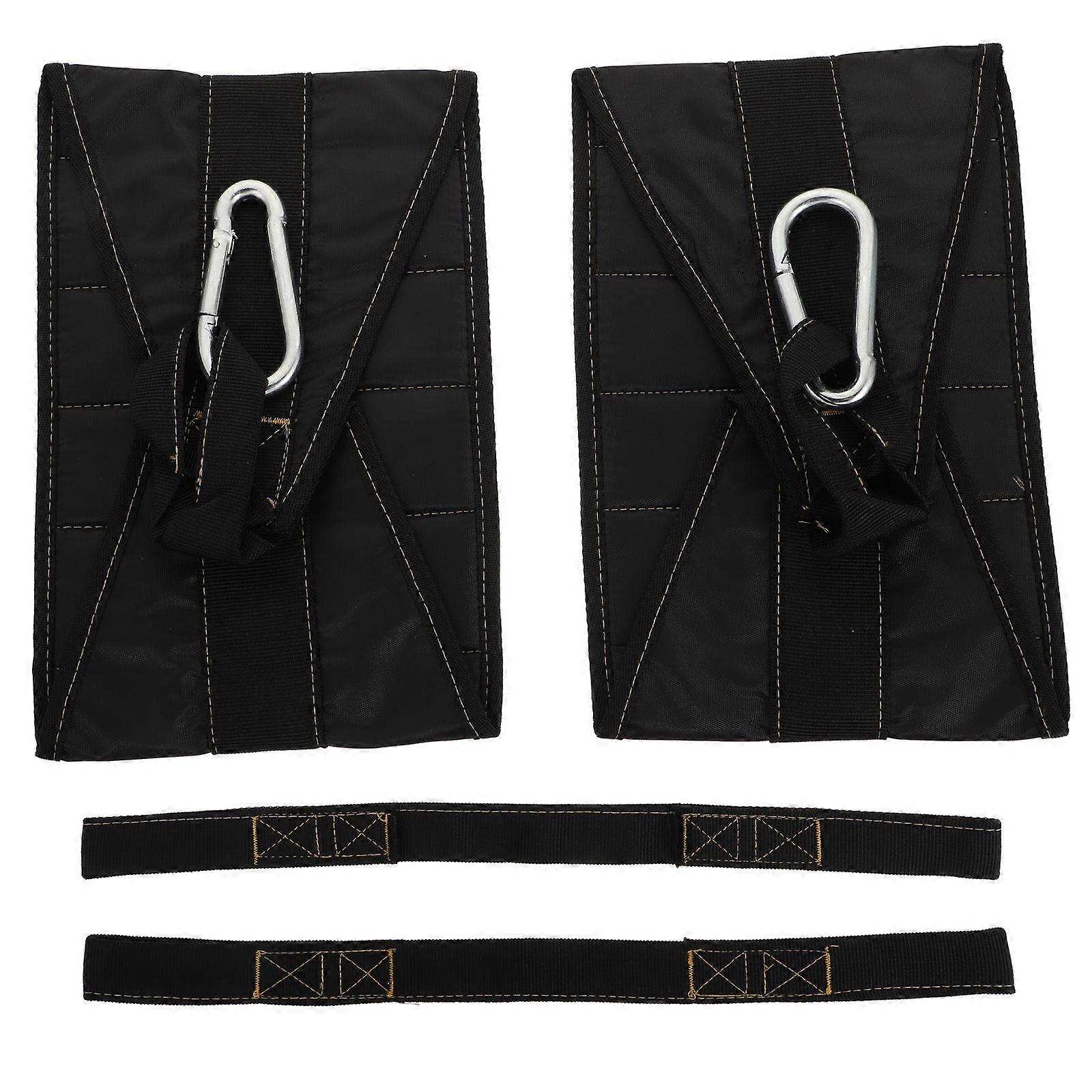Pull Up Straps Hanging Leg Raiser for Abdominal Training 4Pcs Black
