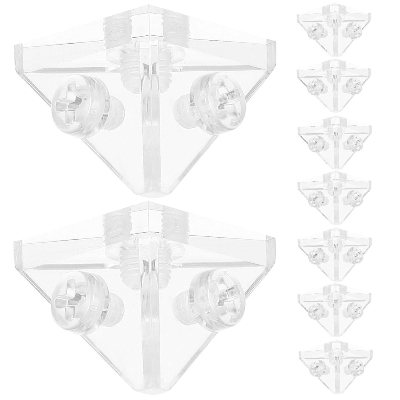 10pcs Corner Brackets Acrylic Corner Brackets Clear Decorative Corner Braces (Screws Included)