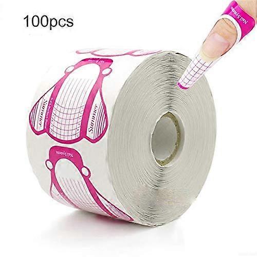 100pcs Disposable Nail Forms for Acrylic Extension with Precise Shaping and Secure Fit, Light Yellow