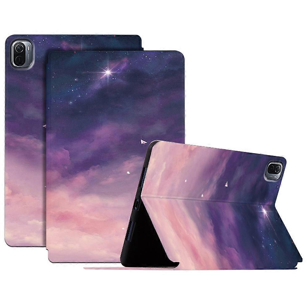 For Xiaomi Pad 5/5 Pro Starry Sky Pattern Printing Tablet Cover PU Leather Stand Protective Case