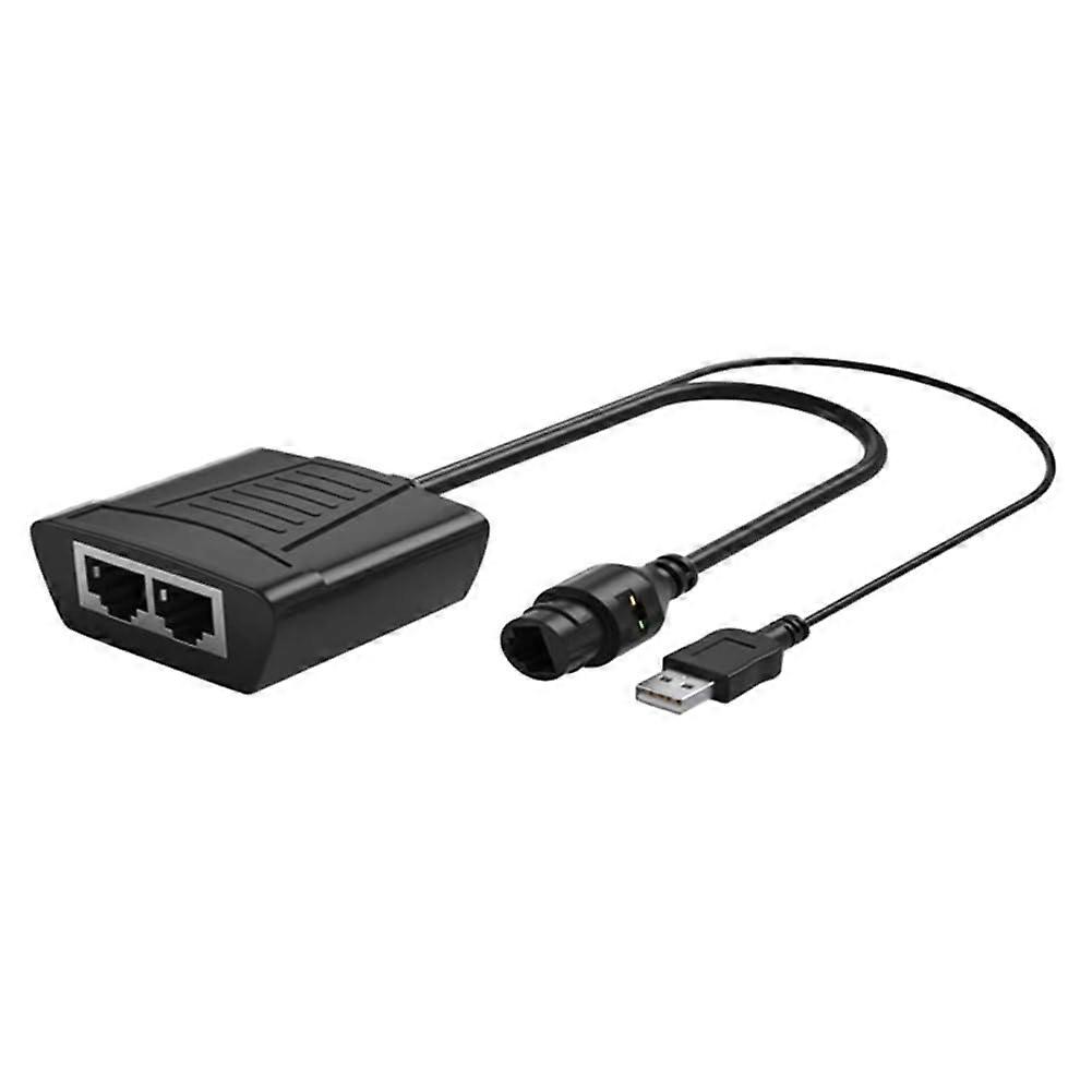 Ethernet Splitter RJ45 Network Adapter 1 to 2 USB Powered Speed 100Mbps for Cat5 Cat5E