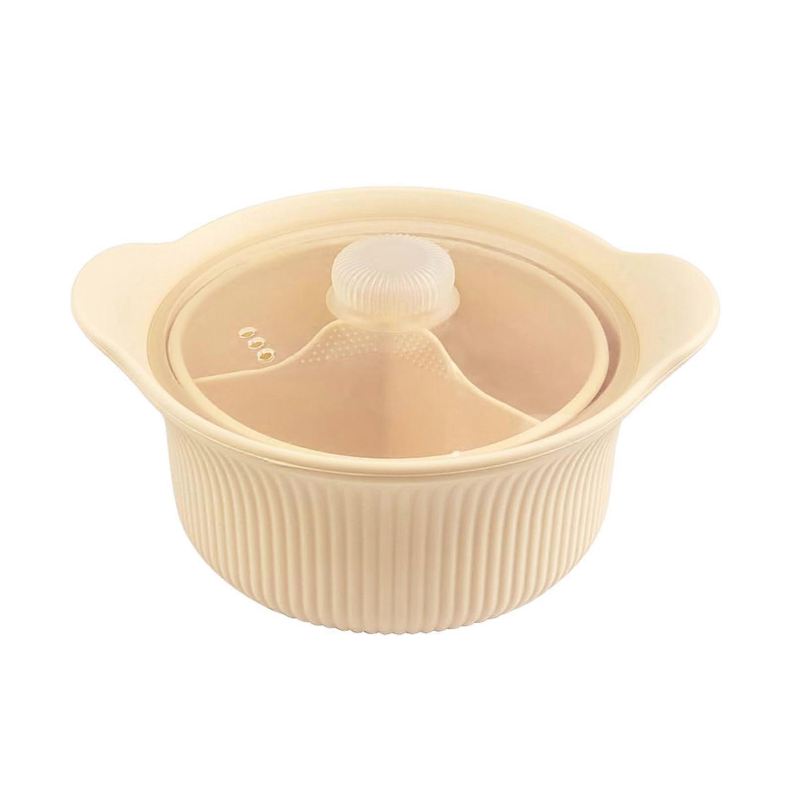 Vegetable Steamer Silicone 3Piece Stackable Set with Lid for Microwave Oven Air Fryer Cooking