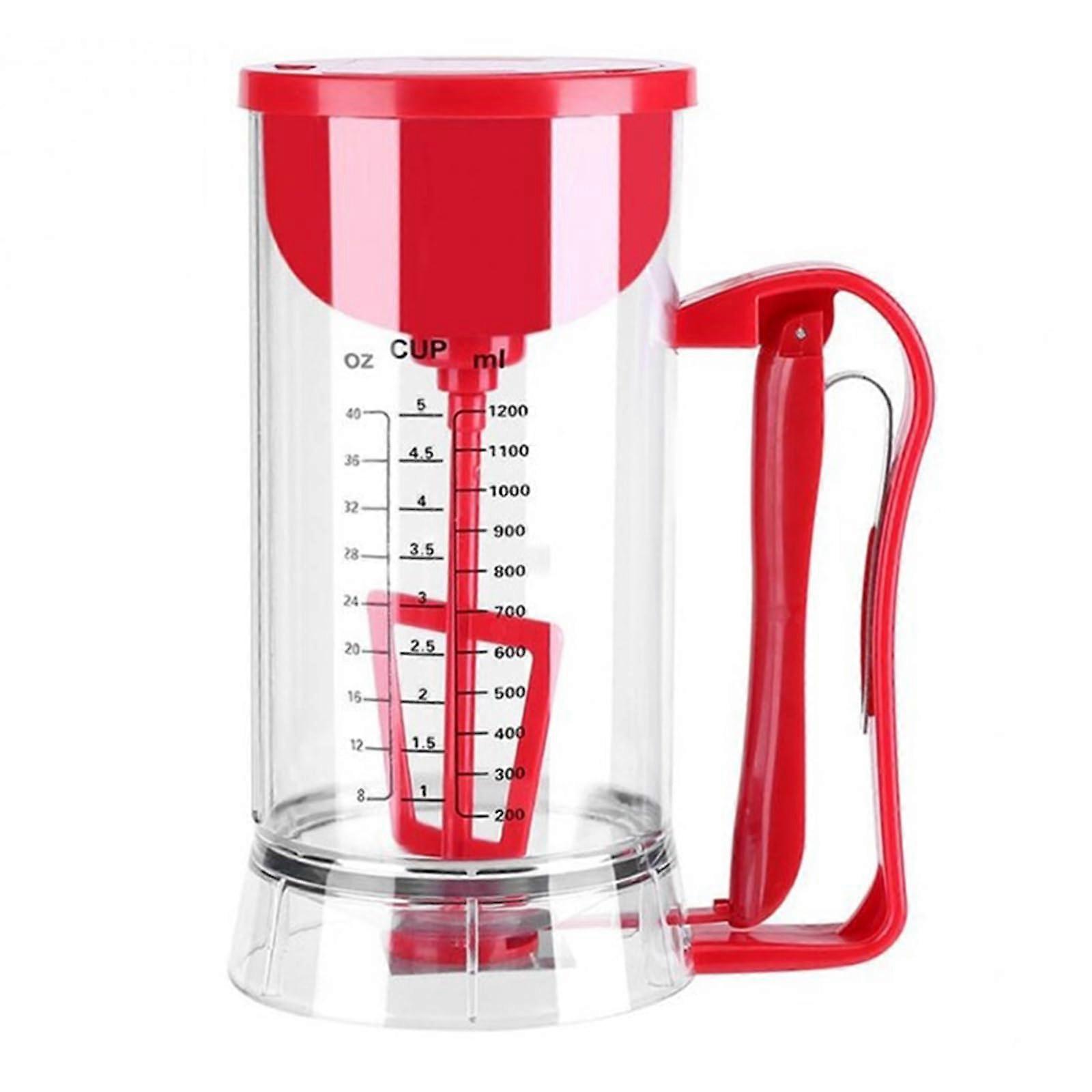 Electric Pancake Batter Dispenser 1.2L with Measuring Scale and Automatic Mixing