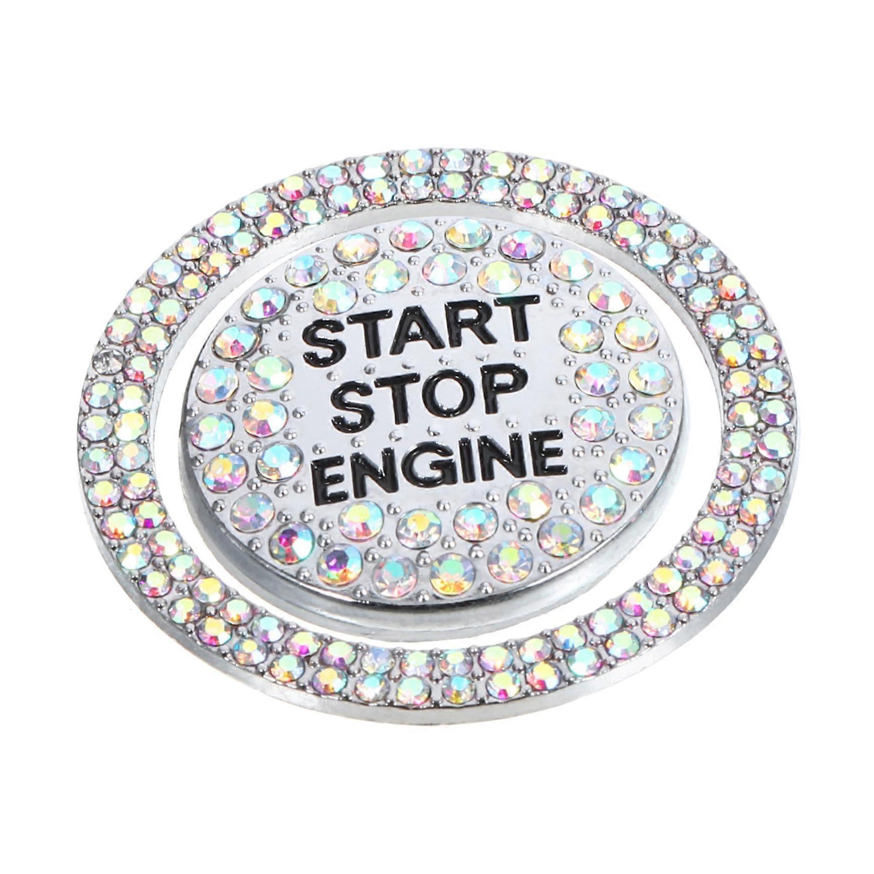 Luxury Rhinestone Car Start Button Cover Zinc Alloy Engine Protector Scratch Resistant Sticker