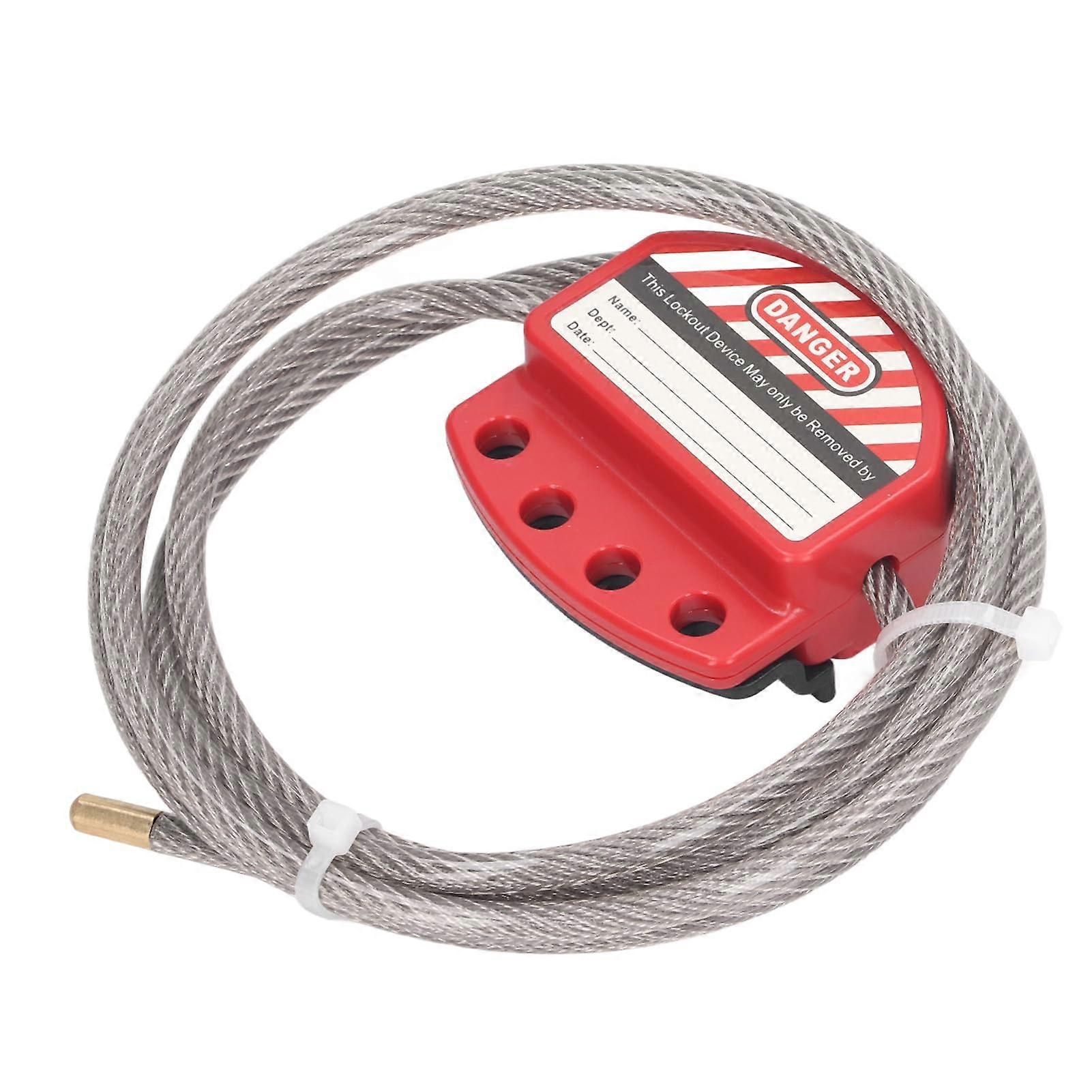 Lockout Tagout Cable Lock with Adjustable Stainless Steel Core, MultiPadlock Safety PVC Coating