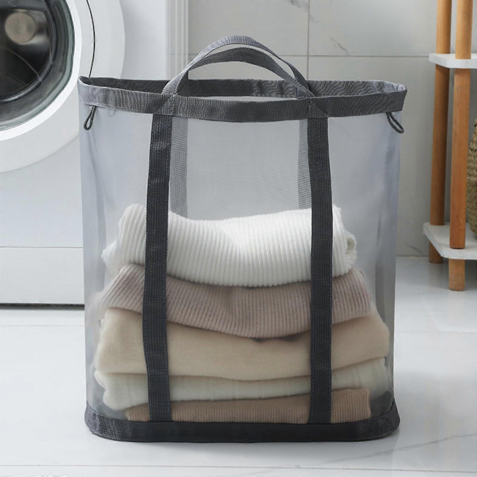 Hanging Laundry Hamper Large Capacity 41L Collapsible Mesh Basket with Wall Mounted SpaceSaving Design