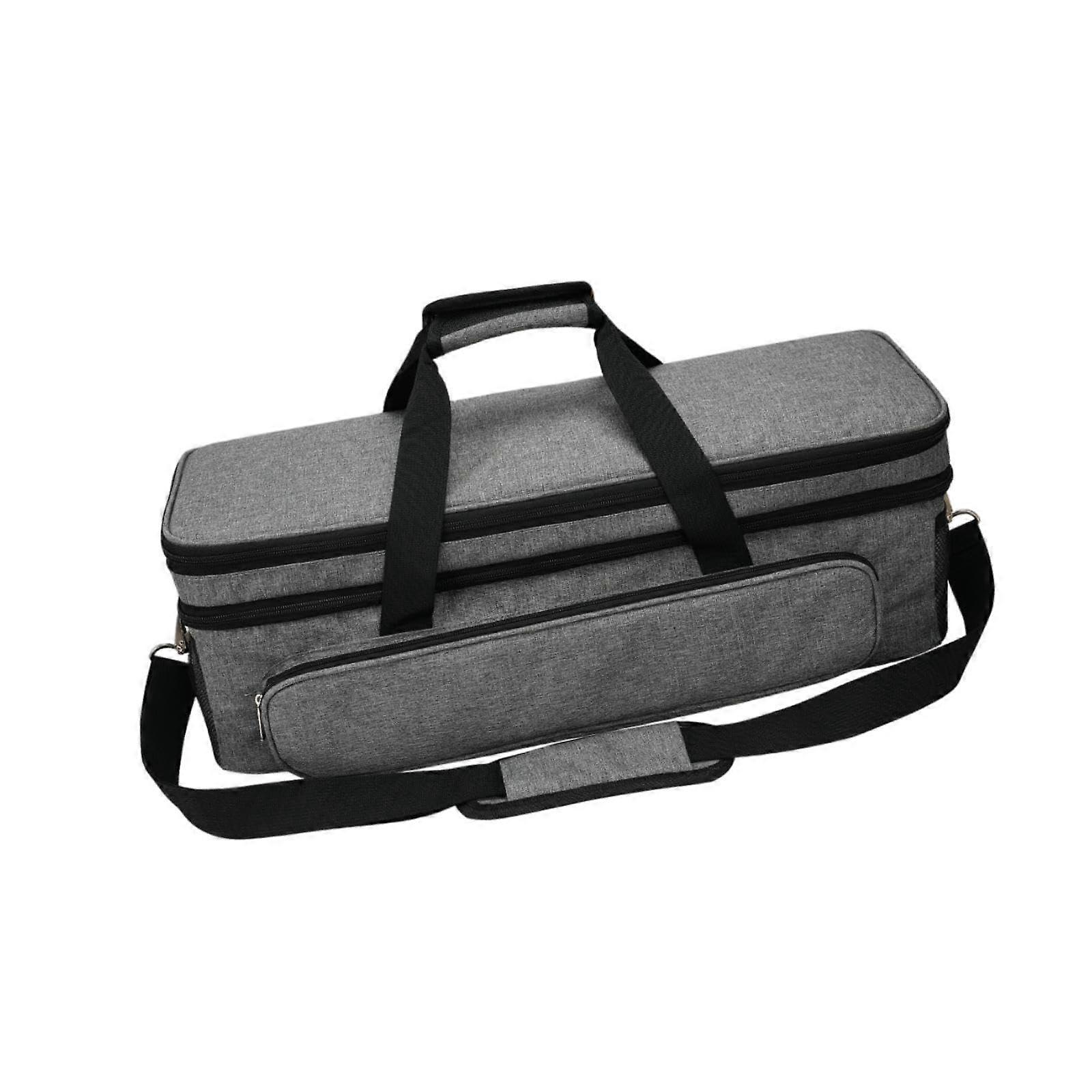 Die Cut Machine Carrying Case with Multiple Storage Pockets and Gray Shoulder Strap for Cricut