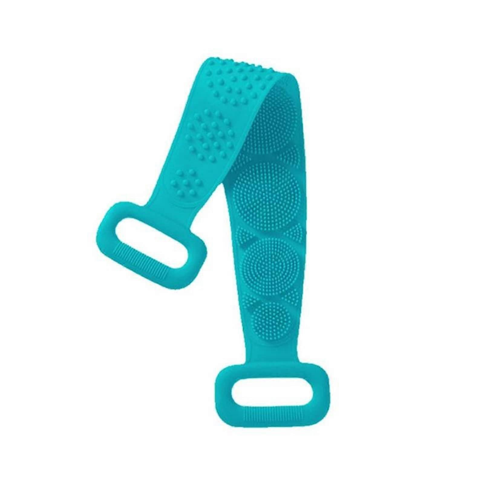 Silicone Bath Body Scrubber 70cm Long DoubleSided Back Scrubber for Shower Green