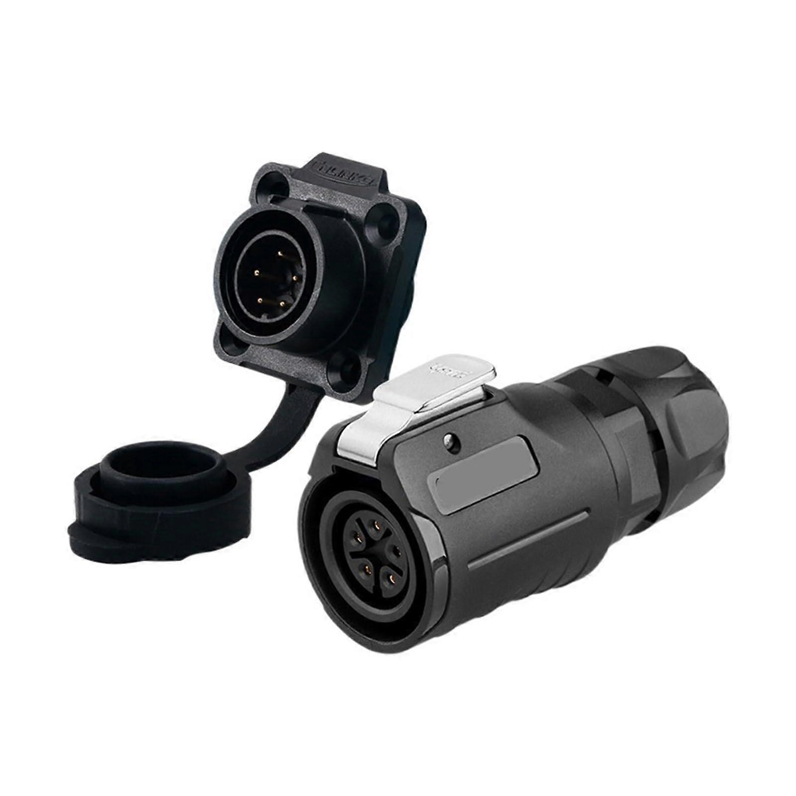 M16 LP16 Waterproof Cable Connector 5 Pin Set, Industrial Plug and Socket for LED