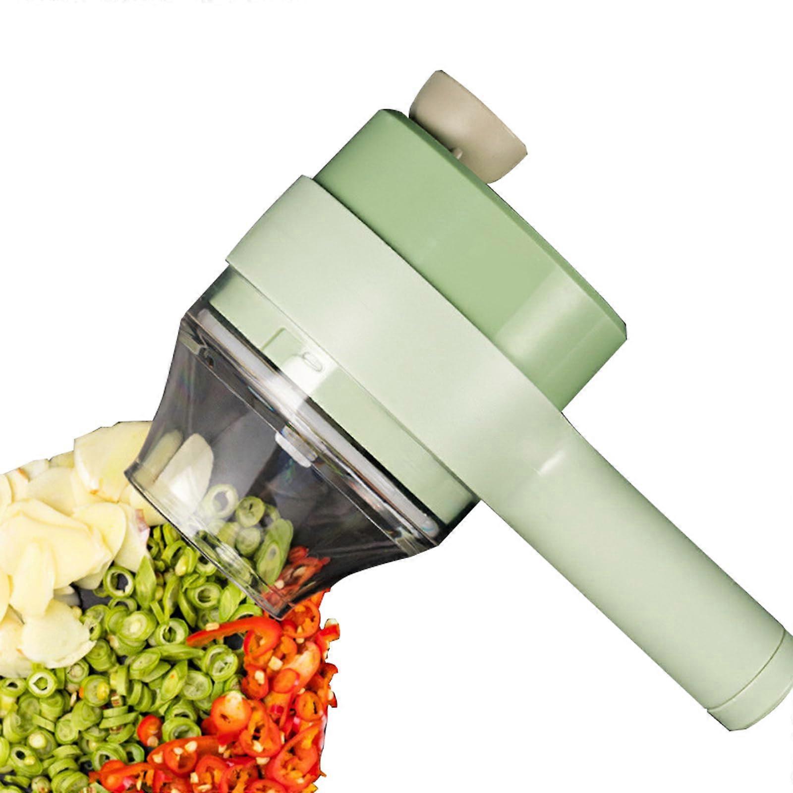 Electric Vegetable Chopper USB Rechargeable Mini Food Processor OneTouch for Kitchen Green