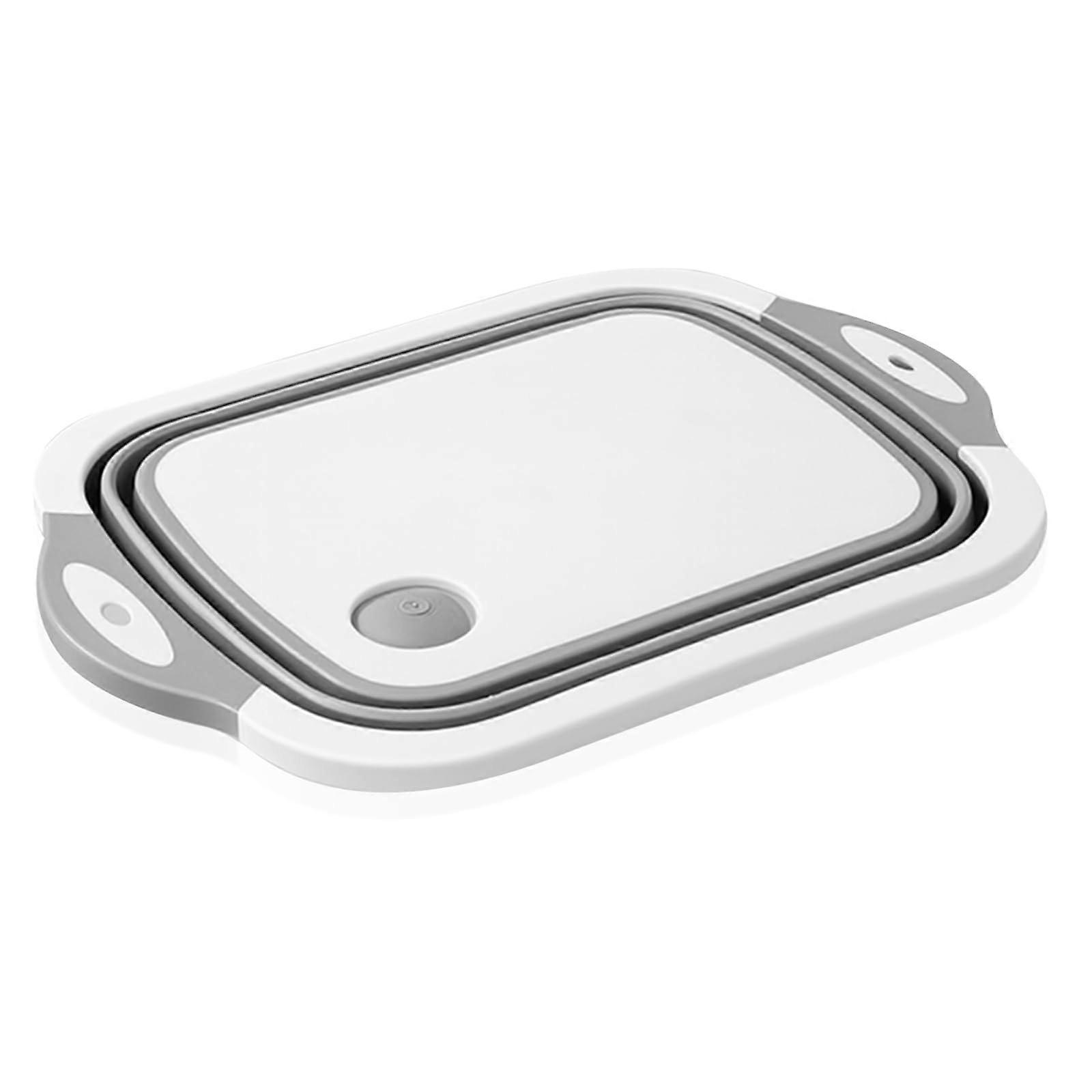 Small Folding Cutting Board for Kitchen, Compact White and Gray, MultiFunctional Use